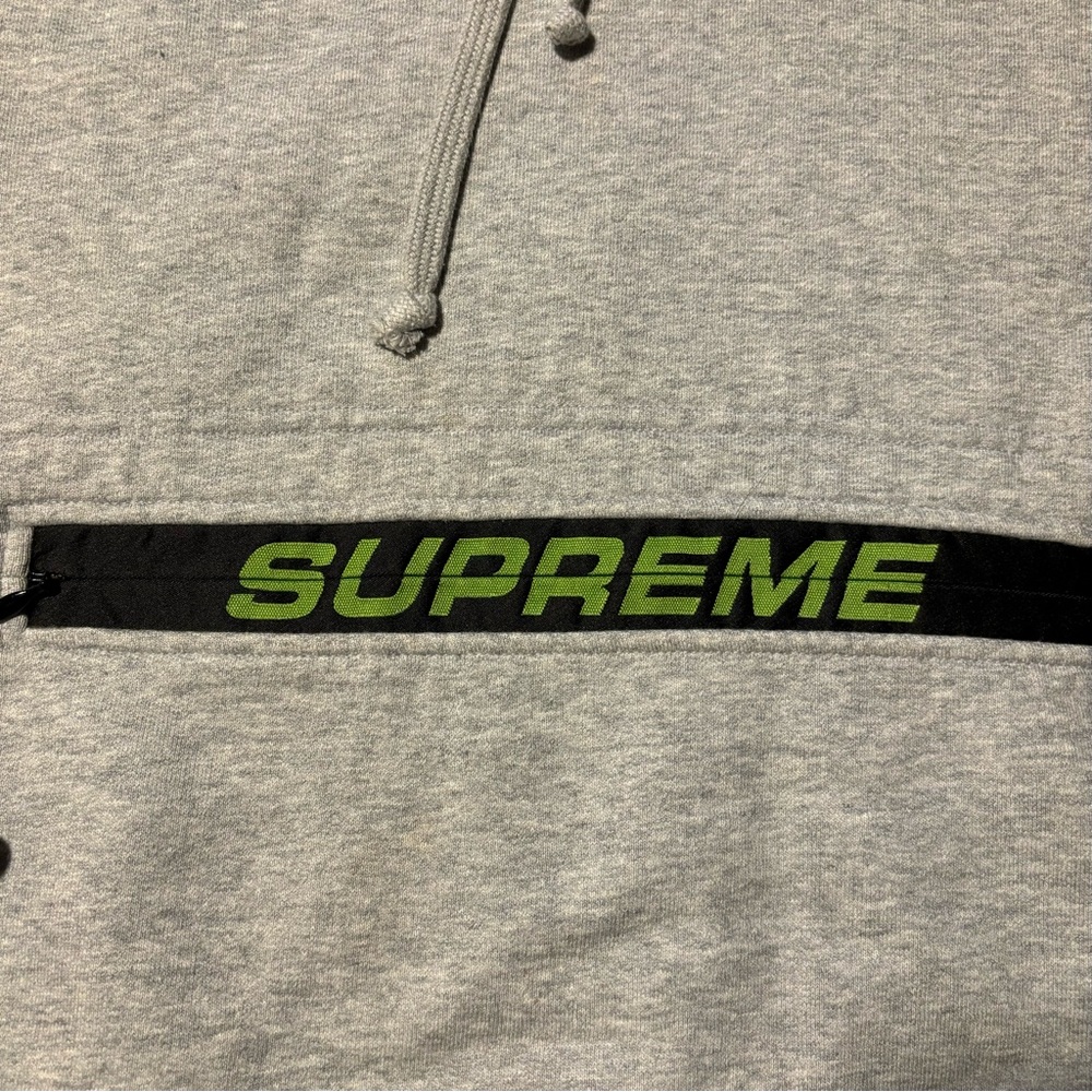 SOLD - Supreme Grey Lime Green Zipper Hoodie - Picture 3 of 8